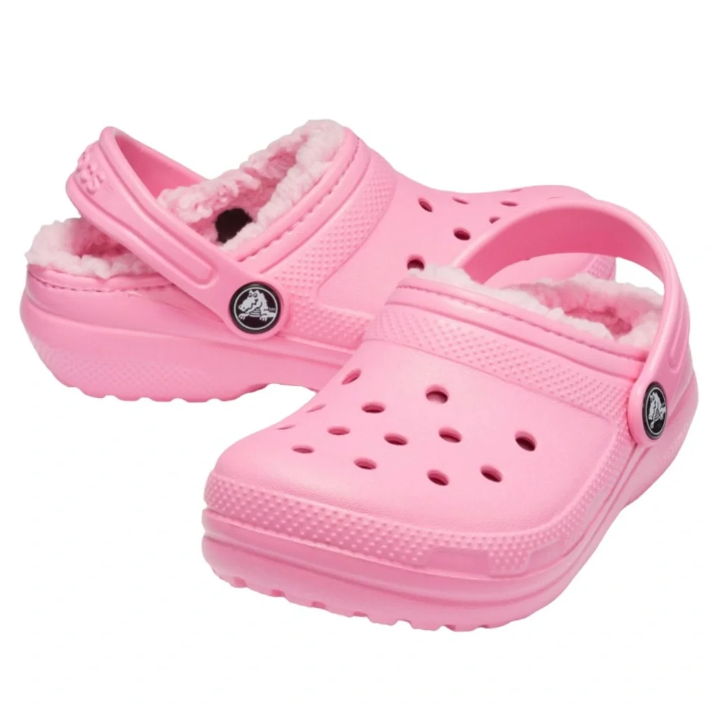 Crocs Kids Classic Lined Clog in Pink Size: C 12 (Kids)